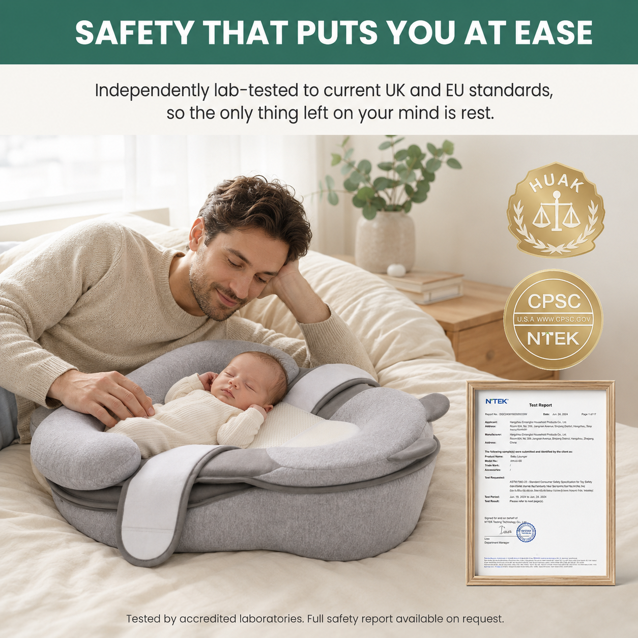 Avoria™ SleepNest - Newborn Reflux & Anti-Roll Sleep Nest - Ergonomic Wedge & Feeding Support